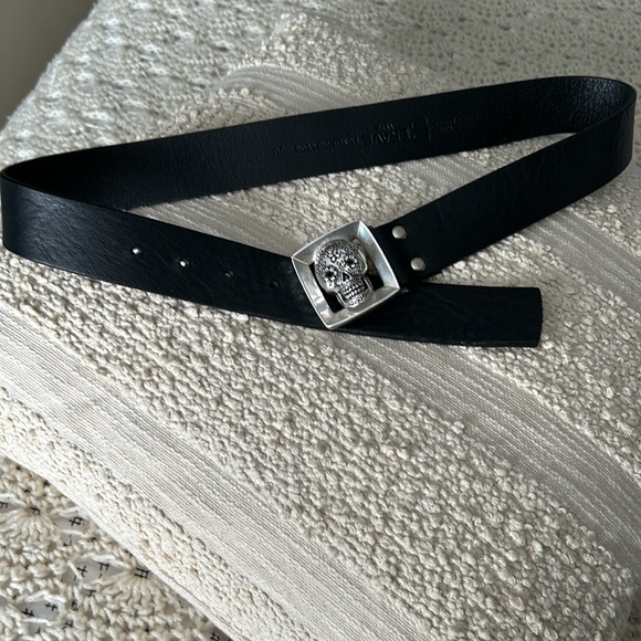 BRAVE Leather Genuine Leather Skull Belt - Picture 2 of 5